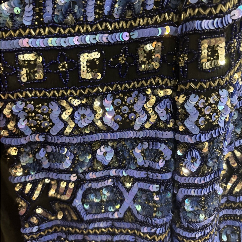 Vintage Papell Boutique Sequin Beaded Silk Jacket ornate wearable art rare party - Picture 8 of 10